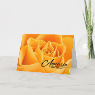 Cartão Amizade Amicizia Língua Italiana Amarelo Rose