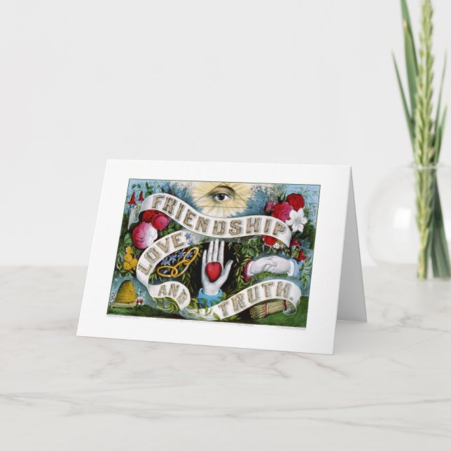 Cartão Amizade, amor e verdade (1874) (Frente)