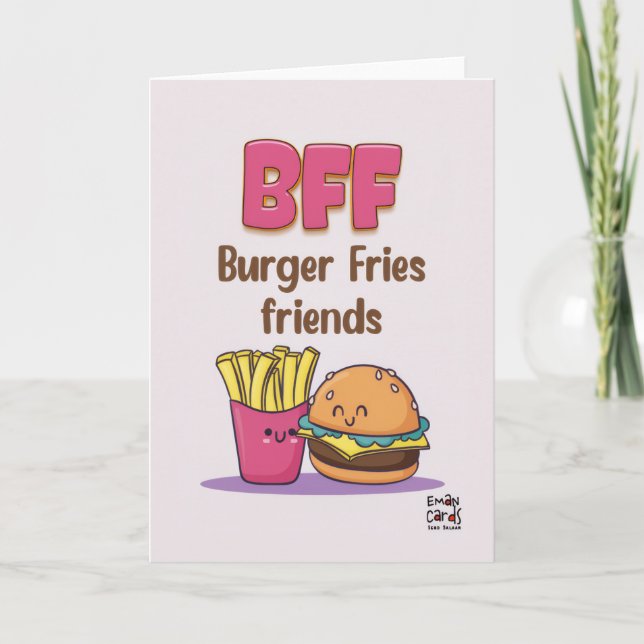 Cartão Amizade - Burger Fries Friends (Frente)
