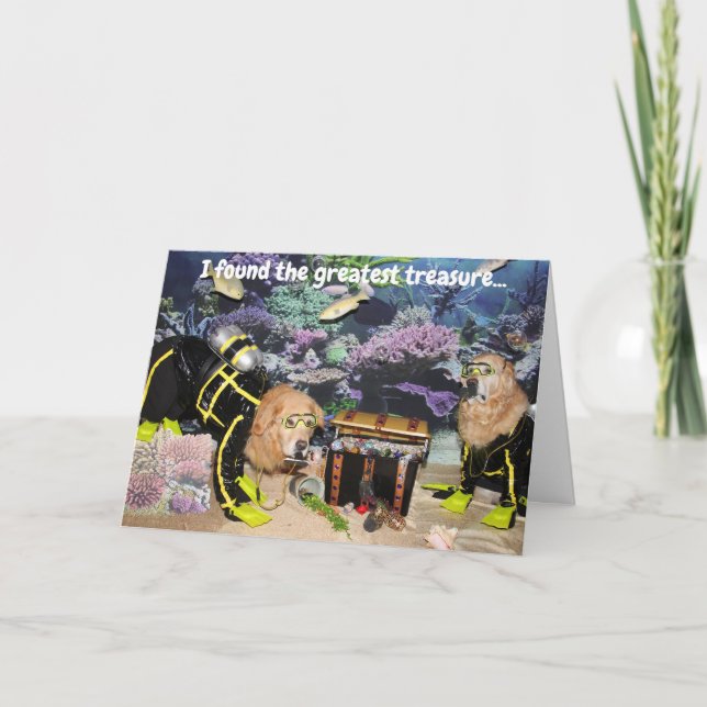 Cartão Amizade de Ouro Retriever Scuba (Frente)