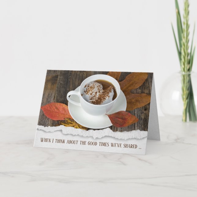 Cartão Amizade do Café de outono (Frente)