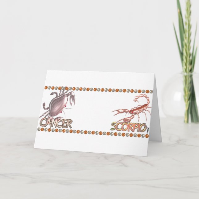 Cartão Amizade do zodíaco da Escorpião do cancer por (Frente)