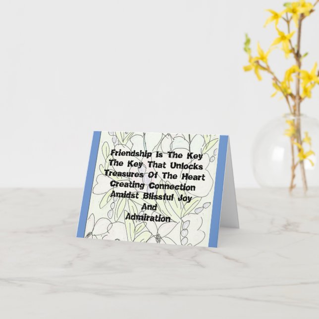 Cartão Amizade É A Chave (Flor Amarela)