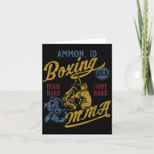 Cartão Ammon ID Boxe MMA EUA Design Vintage Desgastado