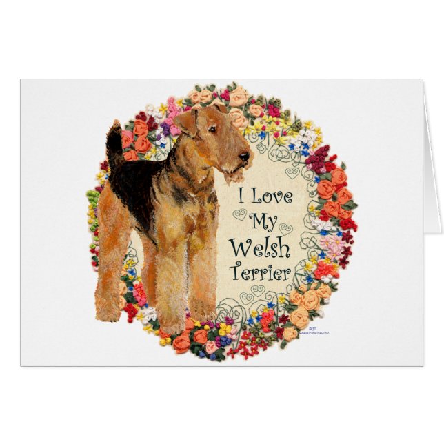 Cartão Amo meu terrier galês (Frente Horizontal)