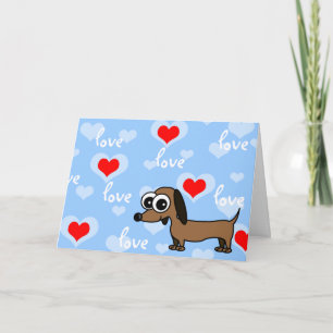 Cartão Amo-Te A Cumprir O Cartoon Dachshund