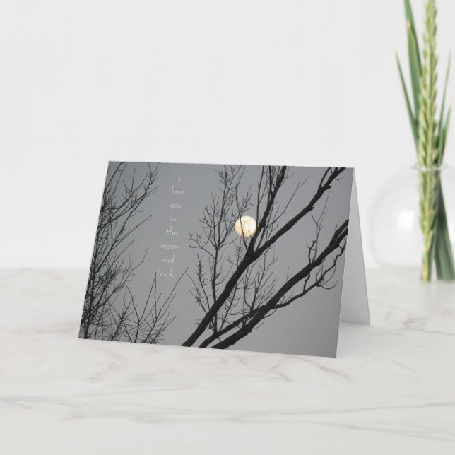 Cartão Amo-te à lua e às costas, vazio (Frente)