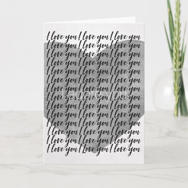 Cartão Amo-te, adoro-te, coração (Frente)