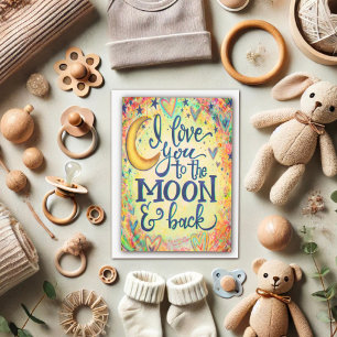 Cartão Amo Você até a Lua Dia dos Namorados Crianças Insp
