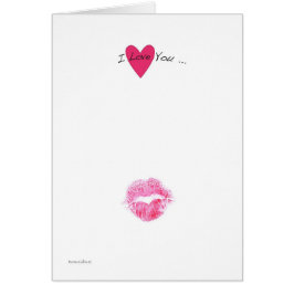 Cartão Amo você beijar