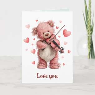Cartão Amo Você Teddy com Violino