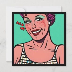 Cartão Amo Você xoxo Arte Pop Retro