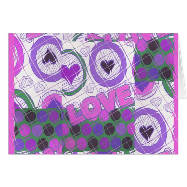 Cartão Amor Adorável, Coração, Impressão (Frente Horizontal)