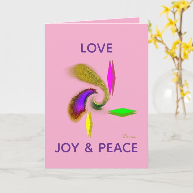 Cartão “AMOR, ALEGRIA, PAZ” (Personalizar) 5 x 7  (Flor Amarela)