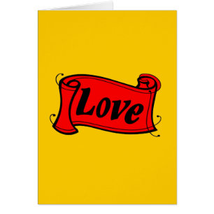 Cartão Amor, amarelo preto e vermelho