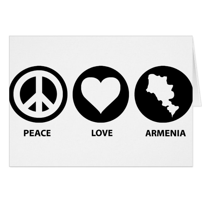 Cartão Amor Arménia da paz (Frente Horizontal)