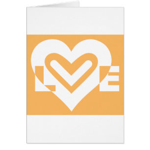 Cartão Amor Branco e Laranja