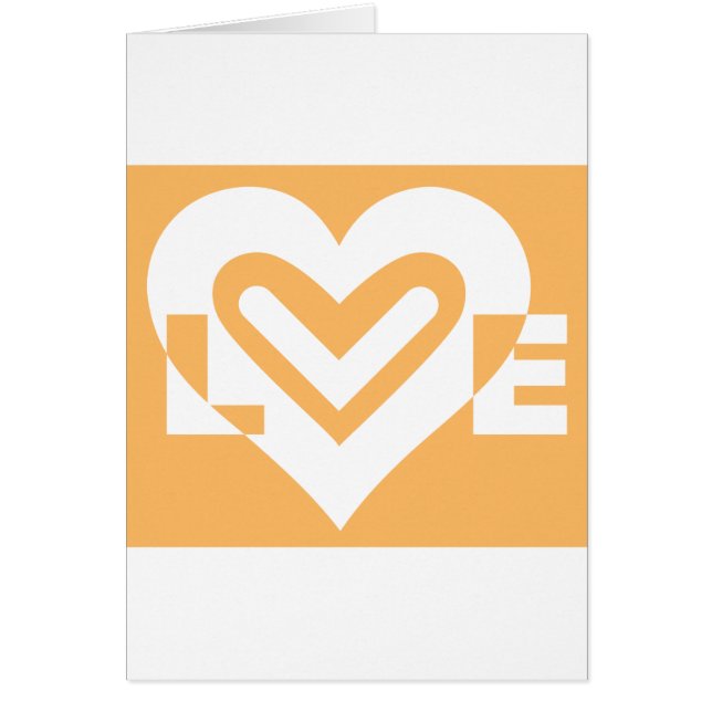 Cartão Amor Branco e Laranja (Frente)