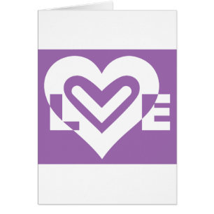 Cartão Amor branco e roxo