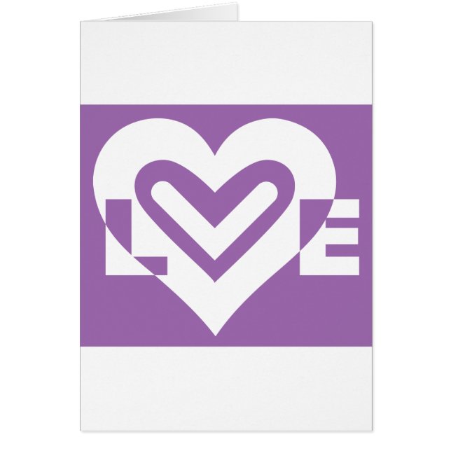Cartão Amor branco e roxo (Frente)