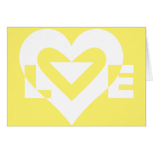 Cartão Amor Branco em Amarelo