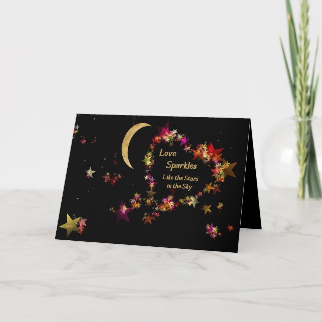 Cartão Amor Brilha com Estrelas (Frente)