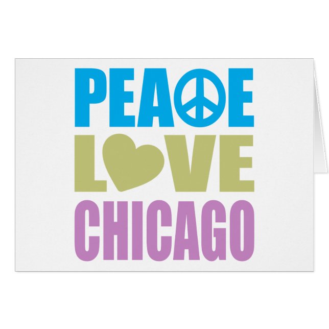 Cartão Amor Chicago da paz (Frente Horizontal)
