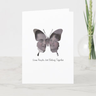 Cartão Amor com Foto Personalizada do Casal de Borboleta