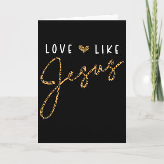 Cartão Amor Como Jesus Coração de Leopardo Fé Cristã Beli