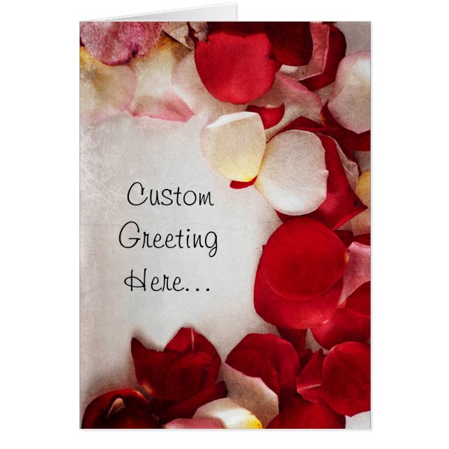 Cartão Amor da pétala cor-de-rosa (Frente)