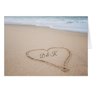 Cartão Amor da praia do monograma   mim