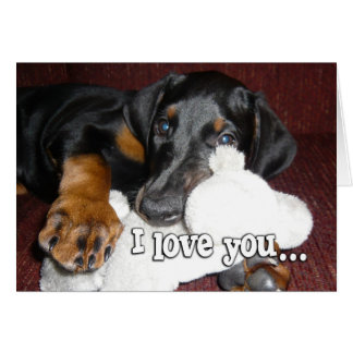 Cartão Amor de Cachorrinho - Adorável Cachorrinho Doberma