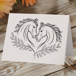 Cartão Amor de Casamento Ocidental Rustic Horse Country