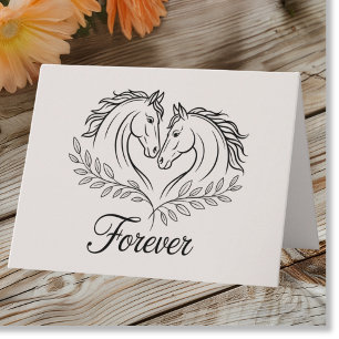 Cartão Amor de Casamento Ocidental Rustic Horse Country