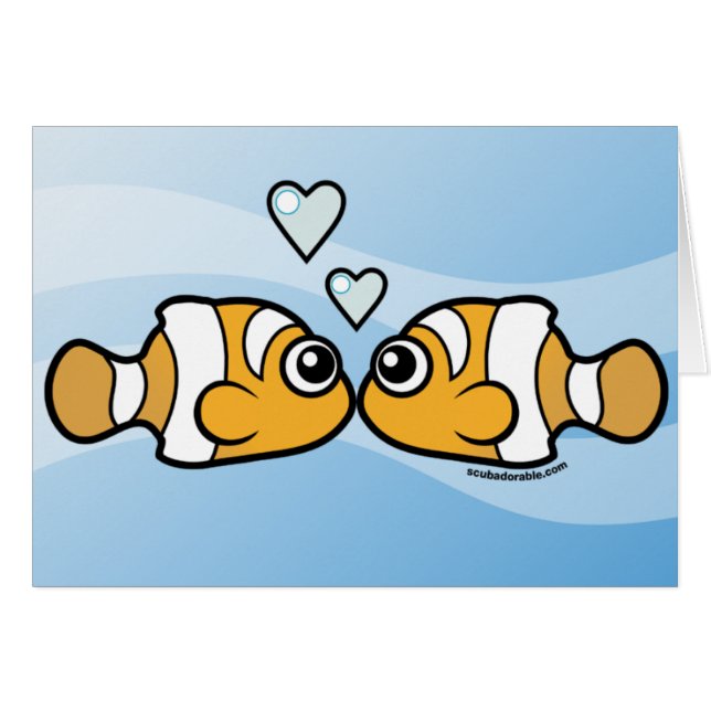 Cartão Amor de Clownfish (Frente Horizontal)