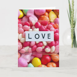 Cartão Amor de Doces Coloridos Casamento Bridal Aniversár