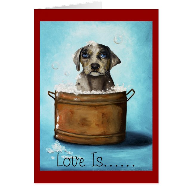 Cartão Amor de filhote de cachorro (Frente)
