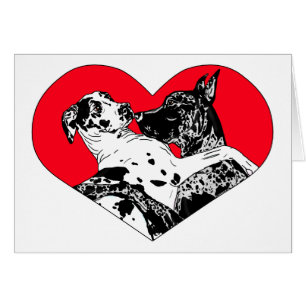 Cartão Amor de filhote de cachorro de great dane -