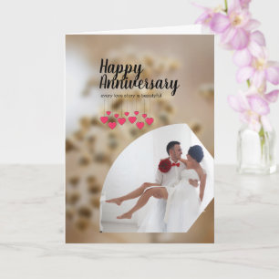 Cartão Amor de Foto Moderno Marido Esposa Feliz Aniversár