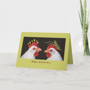 Cartão amor de frango, feliz aniversário