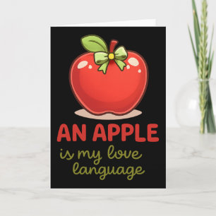 Cartão Amor de Maçã É Minha Linguagem Fruta Fofa Dia dos