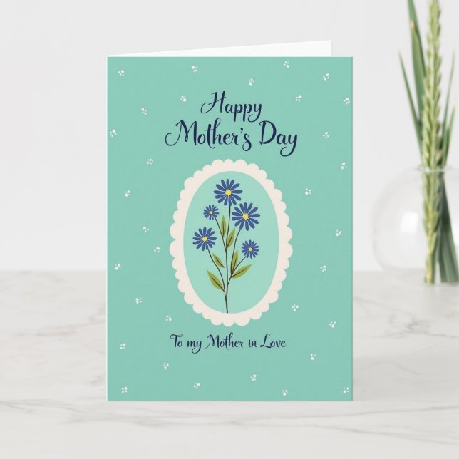 Cartão Amor de Mãe Blue Daisy (Frente)