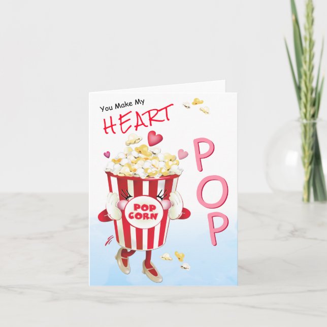 Cartão Amor de Pipoca Engraçado (Frente)