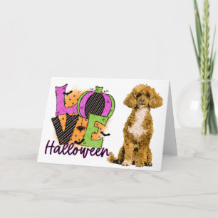 Cartão Amor de Poodle Assustador no Halloween