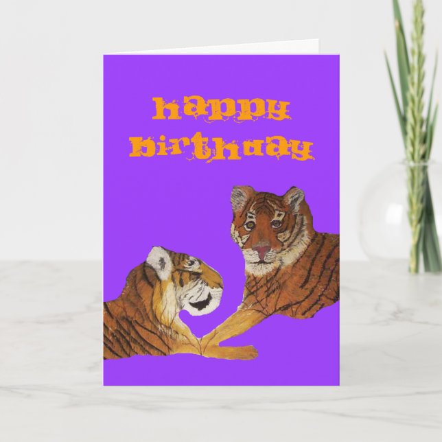 Cartão Amor de Purrfect do tigre (Frente)