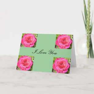 Cartão amor de rosa rosa