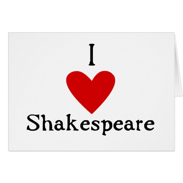 Cartão Amor de Shakespeare (Frente Horizontal)