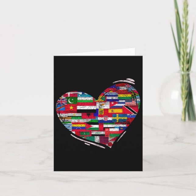 Cartão Amor Diversidade Sinalizadores Nacionais Coração D (Frente)