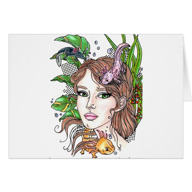 Cartão amor do axolotl (Frente Horizontal)