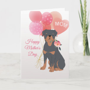 Cartão Amor do Dia das Mães do Seu Cachorro Rottweiler
